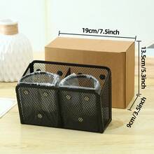 2 Grids Magnetic Pen Holder - Black - View 4