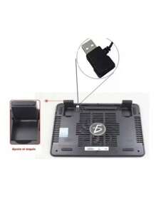 Offer!!! Cooling Base 1 Metal Xbox Ps3 Laptop Fan With Led Light - Black - View 3