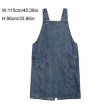 1 件蓝色简约风格水洗牛仔围裙，配复古交叉背带，适用于家庭/花园/烧烤/插花/绘画/工作、厨房、浴室、家庭、家居供应商