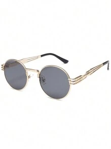 1pc Steampunk Metal Spring Leg Outdoor Fashion Glasses For Travel And Parties Street Shades Accessories Halloween Beach Accessories Glasses Shades - Xám - Xem 3