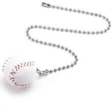 2pcs/set 12 Inch Baseball and Football Extender Ornaments Pendant Fan Pulls Set for Ceiling Light Lamp Fan Chain - White - View 6