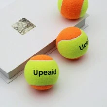 3入組橙色和紅色雙色高彈力訓練網球,具彈性纖維、毛氈和橡膠材質,適用於戶外運動 - 青檸色 - 查看 2