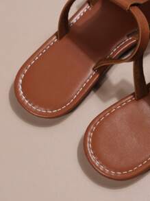 Zapatillas De Casa Planas Casuales Para Mujeres, Negras, De Punta Redonda Abierta, Deslizadores Antideslizantes, Zapatillas De Playa Al Aire Libre