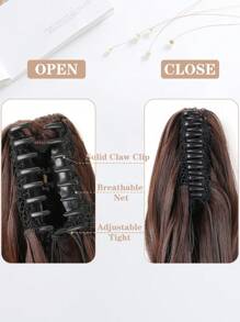 Claw Clip Ponytail Extension  Clip in Wavy Ponytail Hair Extensions Long Pony Tails for Women Extensions Wave Hairpiece - Dark Brown - View 6