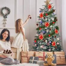 3入組54英尺/16.5米人造綠色聖誕花環,室內外裝飾耶誕節感恩節裝飾品