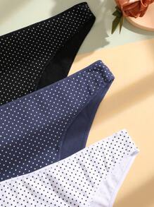 3入組女款簡約舒適波點三角底褲套裝 - 彩色 - 查看 5