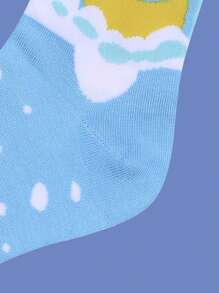 1双男女通用动物卡通印花时尚保暖中筒袜，秋季 - 彩色 - 查看 4