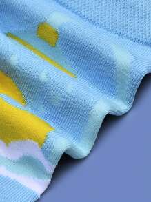 1双男女通用动物卡通印花时尚保暖中筒袜，秋季 - 彩色 - 查看 3