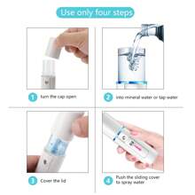 Vaporizador de niebla recargable de 450 mAh, humidificador portátil de mano, dispositivo de belleza humectante, mini humidificador - Blanco - Ver 9