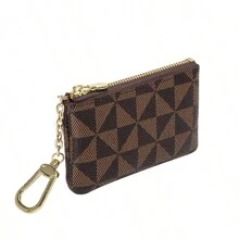 Fashion Coin Purse, Versatile Zipper Faux Leather Storage Bag For Credit Card & Lipstick - Coffee Brown - View 6