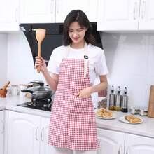 A Green Plaid Apron - Green - View 3