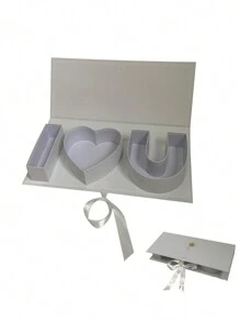 1 Pieza Caja De Flores Impresa Con Letra 'i Love You', Caja De Dulces Y Regalos - Multicolor - Ver 4