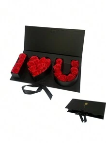 1 Pieza Caja De Flores Impresa Con Letra 'i Love You', Caja De Dulces Y Regalos - Multicolor - Ver 3