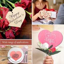 10 件(附繩)diy 空白木件,適合情人節、聖誕節、萬聖節創意心型手繪吊飾裝飾