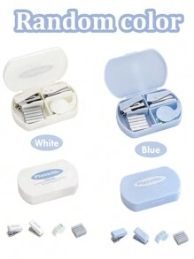 1 pieza tres en uno Set Engrapadora + Perforadora para agujeros + cinta multifuncional mini Herramienta Kit con fresco diseño para Cuaderno diario de color al azar - Multicolor - Ver 2