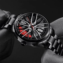 Reloj Original Moda Disco Llanta Rin Calipers Metal - Rojo - Ver 4