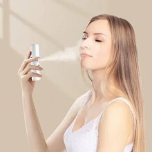 Vaporizador de niebla recargable de 450 mAh, humidificador portátil de mano, dispositivo de belleza humectante, mini humidificador - Blanco - Ver 3