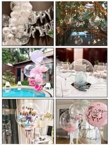 10 个透明气球，不同英寸透明气球，适用于婚礼 DIY、生日、婴儿洗礼派对装饰 - 無色 - 查看 4