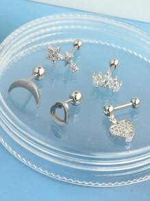 5 Stücke Edelstahl Ohrringe Für Frauen Männer OhrOhrstecker 16g Knorpel Ohrringe Cz Klein Tragus Piercing Körperschmuck Daith Ohrringe