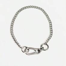 Punk Stainless Steel Necklace Pendant, Unisex Hip Hop Silver Color Couple Necklace Jewelry