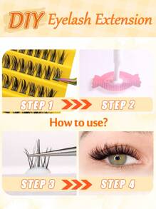 160pcs 11-13mm Mixed Length Single Cluster False Eyelashes, Segmented Pointed Tips, Individual Lashes, Individual Lash Extensions - Black - View 10