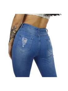 Jeans levanta pompa push up SKINNY de mezclilla para mujer. - Azul - Ver 5