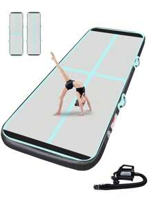 FBSPORT Inflatable Air Gymnastics Mat Air Tumble Track  Training Mats For Home Use/Training/Cheerleading/Yoga/Water With Pump - Black Green - View 1