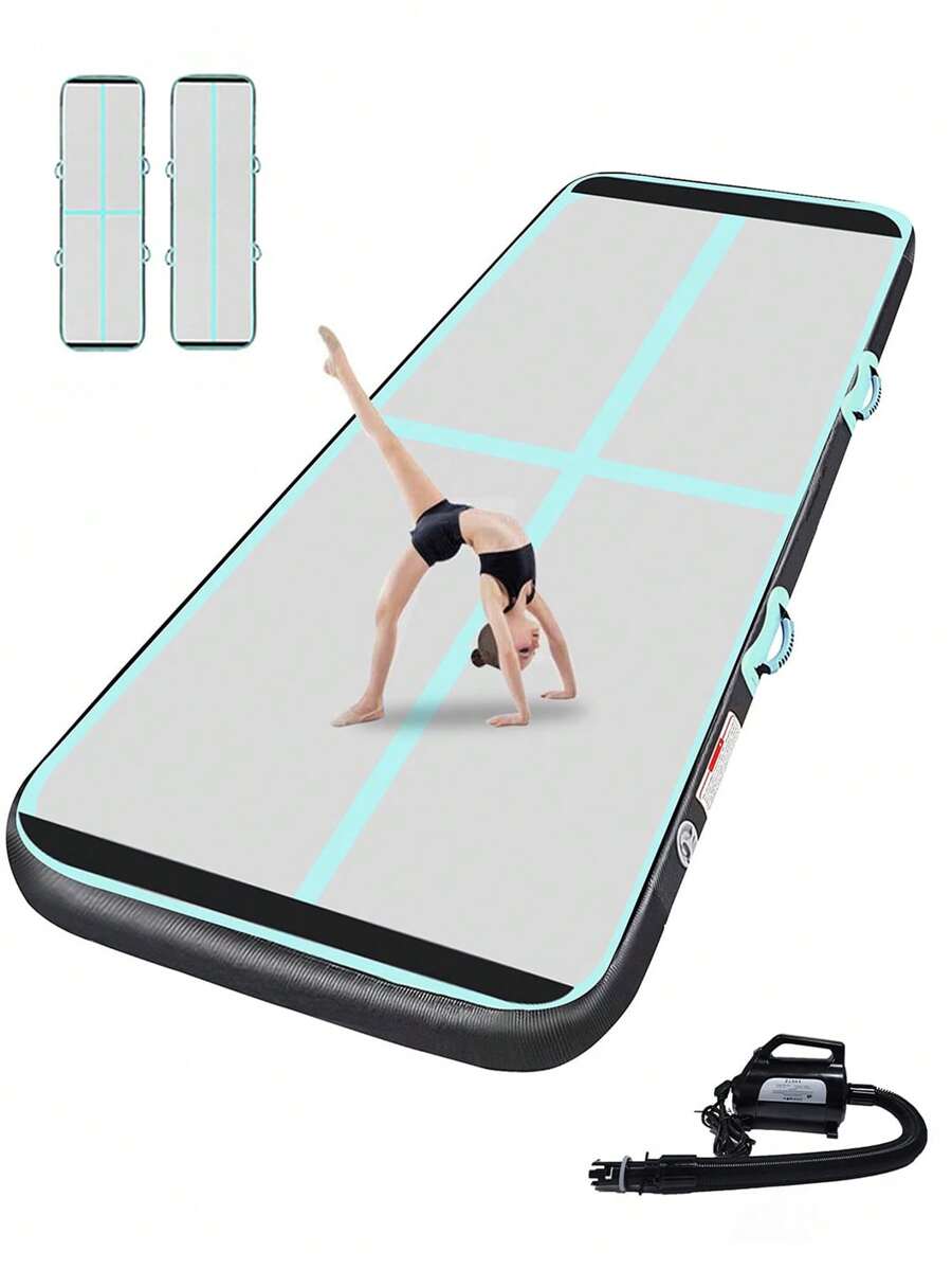 FBSPORT Inflatable Air Gymnastics Mat Air Tumble Track  Training Mats For Home Use/Training/Cheerleading/Yoga/Water With Pump - Black Green - View 1
