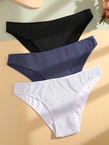 3入組女款簡約舒適波點三角底褲套裝 - 彩色 - 查看 2