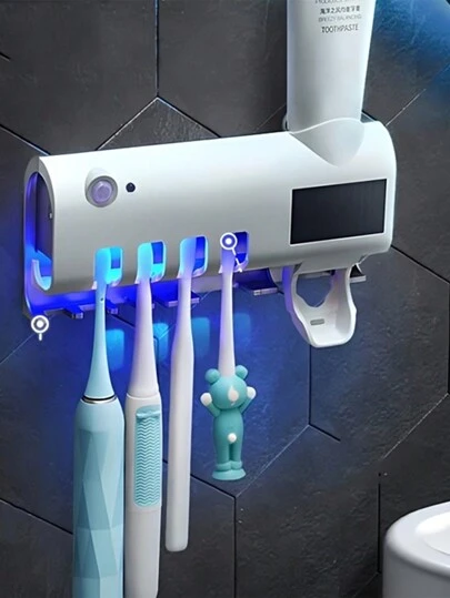 Suporte Escova De Dentes Esterilizador Com Luz UV Antibacteriano Decoracão Banheiro