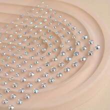 1入組Y2K風格水鑽眼睛&臉部膠黏劑貼紙適用於角色扮演,音樂節和派對彩妝,眼淚&前額&面部裝飾用品 - 白色 - 查看 3