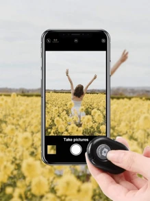 1 pieza Palo selfie portátil negro mini, sin incluir batería (2032). Adecuado para vacaciones de verano, viajes, días festivos. Obturador inalámbrico de cámara portátil