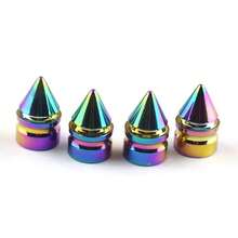 4pcs/set Colorful Aluminum Alloy Car Tire Valve Caps, Universal Fitment - Multicolor - View 4