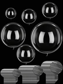 10 个透明气球，不同英寸透明气球，适用于婚礼 DIY、生日、婴儿洗礼派对装饰 - 無色 - 查看 3