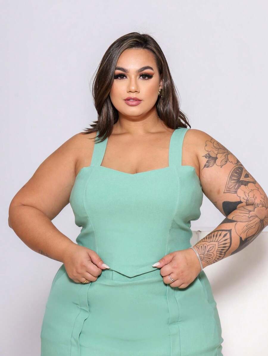 Plus Size Blouses - Mint Green - View 1