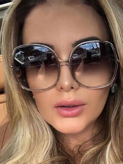 1 par de gafas de moda de estilo callejero con montura grande y redonda, regalo ideal para la novia o la mejor amiga