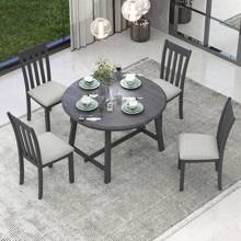 Nestfair 5-Piece Wooden Dining Table Set with 4 Dining Chairs
