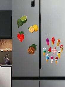 1入3d樹脂冰箱磁鐵,模擬櫻桃水果卡通角色設計,可愛時尚創意冰箱貼紙 - 櫻桃小人A款 - 查看 7