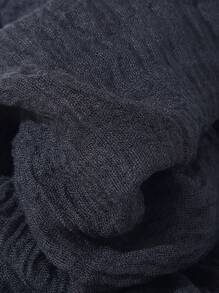 1pc Black Sunscreen Chiffon Bubble Scarf For Women, Suitable For Daily Wear - Black - View 5