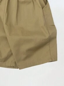 Chicos Shorts de cintura con cordón - Camel - Ver 5