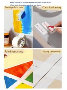 2cm白色美術遮膜膠帶,專為學生繪畫、素描、水彩、手工剪裁紙張設計,適用於特殊噴漆、遮蔽、不留痕跡遮蔽紙 - 白色 - 查看 6