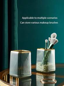 Transparent Multifunctional Desktop Pen Holder - Clear - View 3