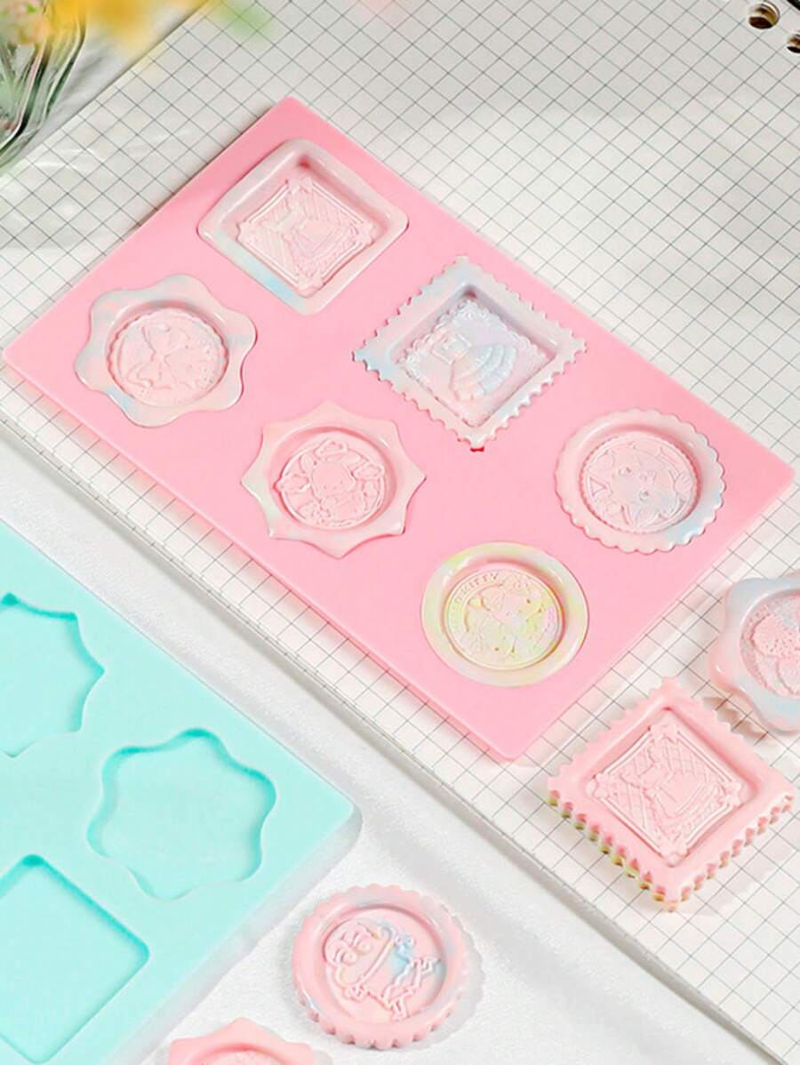 1入組diy蠟封印章和蠟封杯熔化工具套裝 - 粉色 - 查看 1