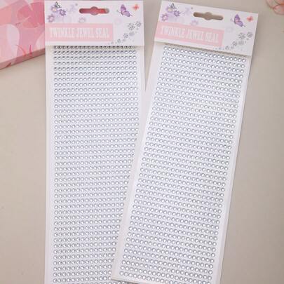 2pcs Acrylic Rhinestone Stickers, 3mm, Multi Colors, Round & Triangular Shape, For Face & Hair Diy Decoration