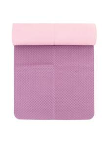 Tím + Màu hồng 183*61CM Màu kép Gấp lại 4MM Tấm thảm Yoga - Màu tím - Xem 2