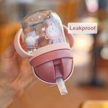 Baby/Child Drinking Bottle, 250ml, Cartoon Character Themed, Fun Water Cup, With Straw