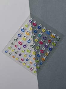 1sheet 5d New Craft Embossed Cute Big Mouth Jelly Nail Art Sticker Nail Art Decorations Nail Design Manicure Tips Nail Accessories Friend Gift Nail Stickers DIY - Multicolor - View 5