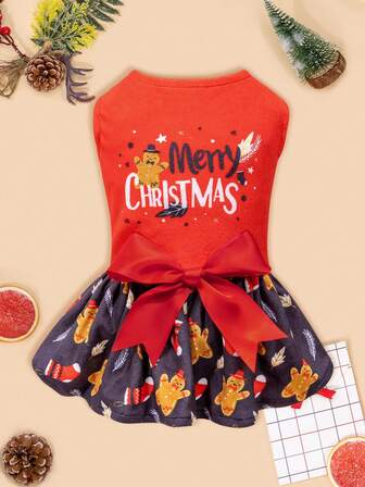 1pc Fashionable Christmas Dog Dress