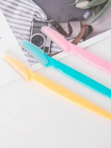 眉毛修剪器和剃须刀，1 件去角质皮肤刨削工具，身体脱毛修剪器和面部及眉毛剃须刀长柄刀片带精密盖女士眉毛塑形工具适合旅行使用 - 藍色 - 查看 7