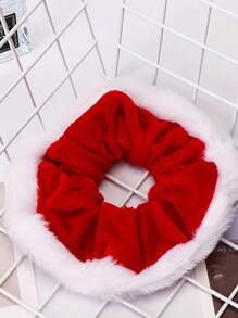 2 件裝女式聖誕主題髮箍,髮飾,大扭結蝴蝶結髮帶,紅白色,時尚